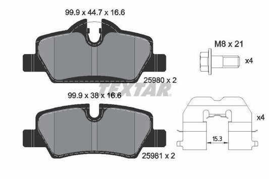 Brake pad set TEXTAR 2598001